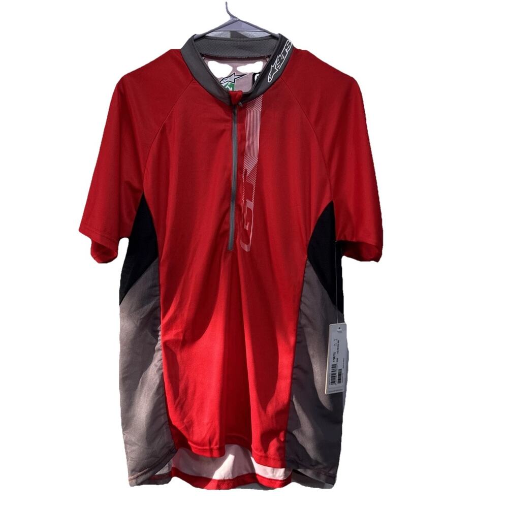 Alpinestars Helion S/S Jersey Cycling Shirt Mens L Red Gray Short Sleeve Sample